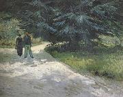Vincent Van Gogh Public Garden with Couple and Blue Fir Tree :The Poet's Garden III (nn04) oil painting on canvas